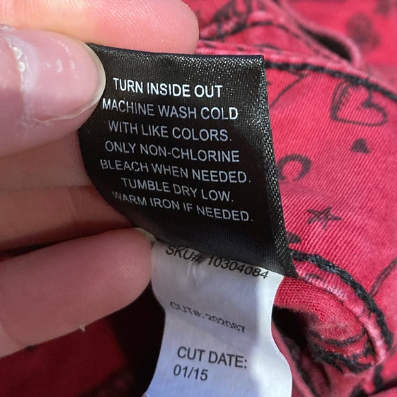 **LOVESICK BY HOT TOPIC** Punk Grunge Ink Pattern High Waisted Shorts - Picture 6 of 7